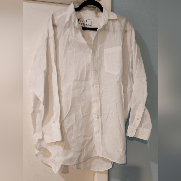Women's Frank & Eileen Mackenzie OS White Button-down Shirt - Picture 2 of 8